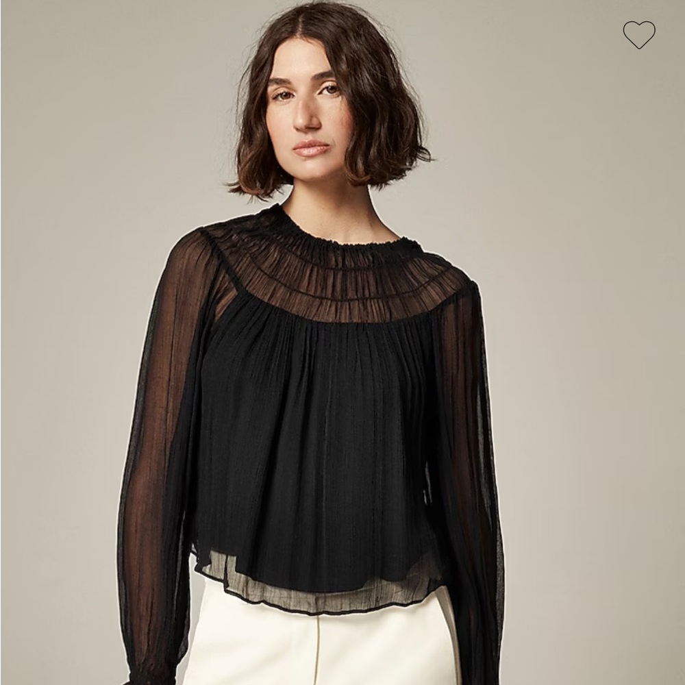 J. Crew Black Sheer Blouse | Size Large